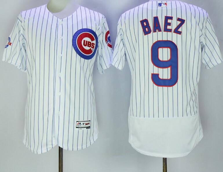 2017 MLB Chicago Cubs #9 Baez white jerseys->chicago cubs->MLB Jersey